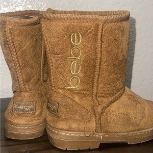 Bebe Girls Brown Faux Suede Shearling Boots